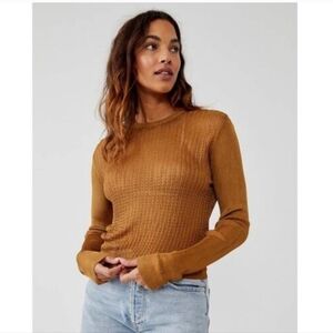 NWT Free People "Tiger Eye" Crewneck Sweater